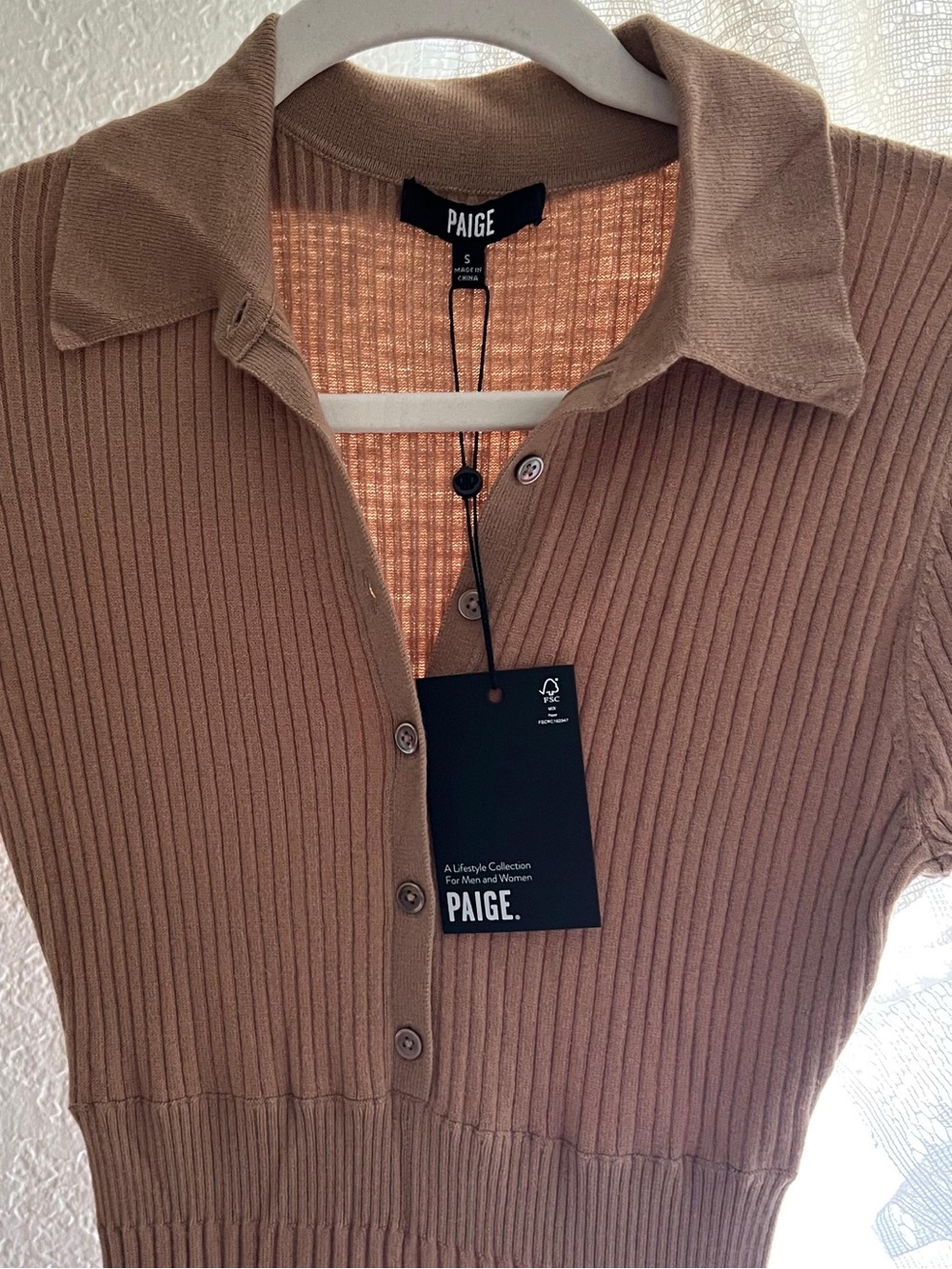 PAIGE Mathilda Rib Midi Shirtdress - Picture 3 of 4